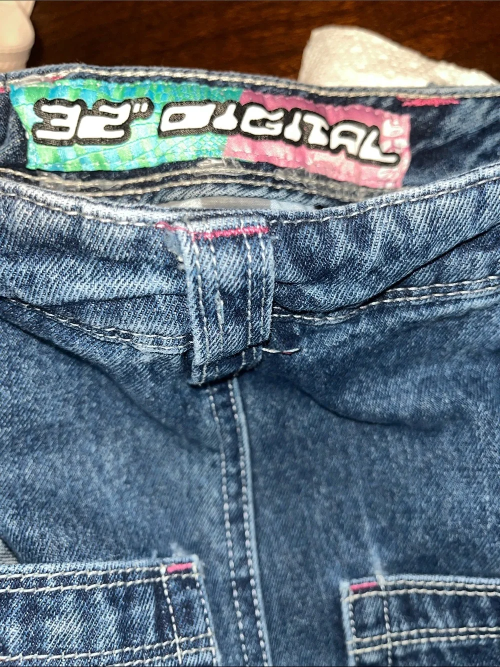 Alab Expand Your Mind Denim Long Star Skater Shorts Size 2